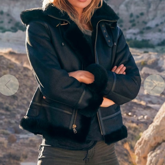 Overland Jane Sheepskin B-3 Bomber Jacket